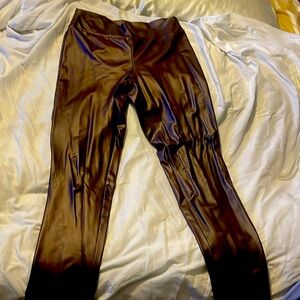 Brown pleather pants